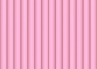 Poster - 3d rendering. sweet soft pink color tone vertical cylinder curve pattern wall background.