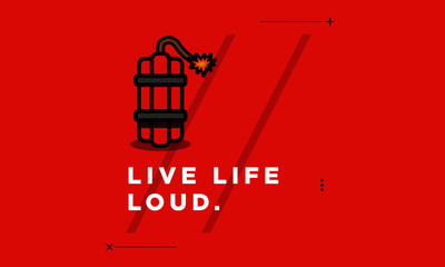 Live Life Loud Motivational Quote Poster Design