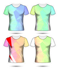  t-shirt templates abstract geometric collection of different colors polygonal mosaic