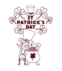 Sticker - st patricks day label with leprechaun character