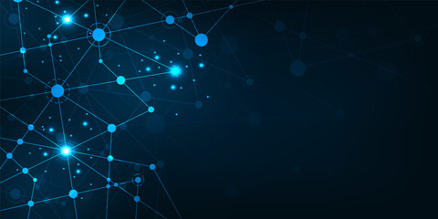 Poster - Vector background in the concept of data network.