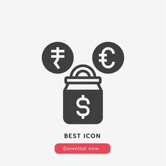 Poster - money bag icon vector