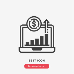 Poster - money graph icon vector