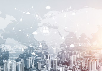 Modern city and social net as concept for global networking