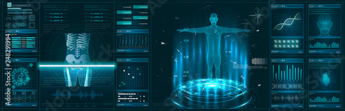 Fotomural Hologram Human anatomy and skeleton