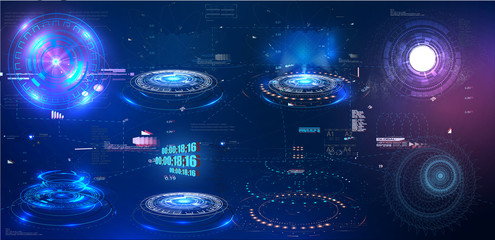 Poster - hud gui futuristic element. set of circle abstract digital technology ui futuristic hud virtual inte