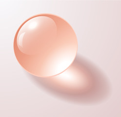 Poster - Glass coral ball, 3D shiny background