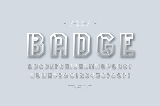 Metal chrome hollow sans serif font