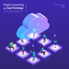 Wall Mural - Isometric Cloud Technology