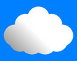 Cloud symbol icon - white gradient, isolated - vector
