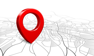 Poster - navigation map. street 3d location pin locator, pins pointer navigator maps and locations marker vec