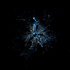 Poster - 3d close-up render abstract glass structure. molecule concept illustration.