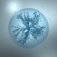 Poster - 3d close-up render abstract glass structure. molecule concept illustration.