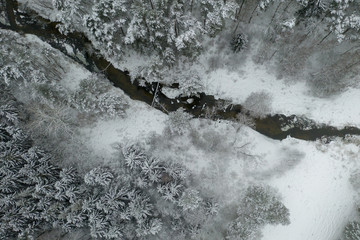 Wall Mural - Top view of river