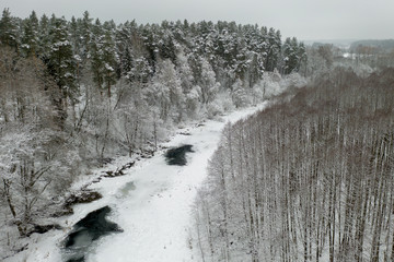 Wall Mural - Top view of river