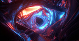 Fototapeta Perspektywa 3d - A scene of a colorful sci-fi/fantasy tunnel light by bright lights.