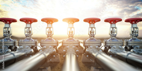 Fotografía Oil or gas pipe line valves
