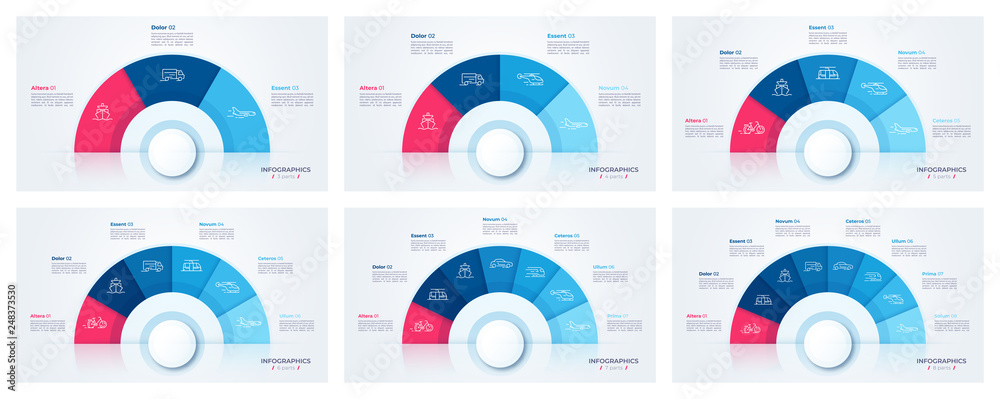 Vector circle chart design, modern templates for creating infographics - obrazy, fototapety, plakaty 