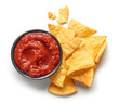 © Mara Zemgaliete - corn chips nachos and salsa sauce