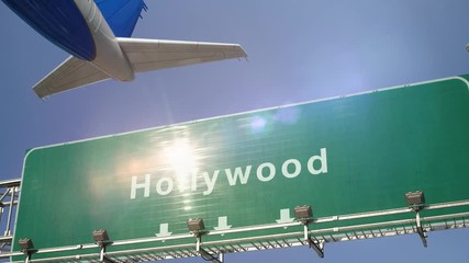 Wall Mural - Airplane Take off Hollywood