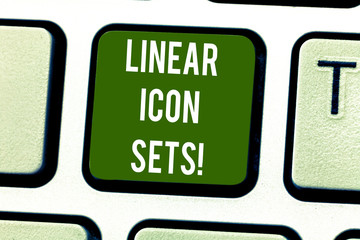 Fototapete - Handwriting text writing Linear Icon Sets. Concept meaning figures help us to go faster in way or open phone app Keyboard key Intention to create computer message pressing keypad idea