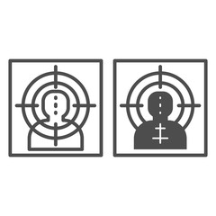 Poster - Target line and glyph icon. Shooting target vector illustration isolated on white. Aim outline style design, designed for web and app. Eps 10.