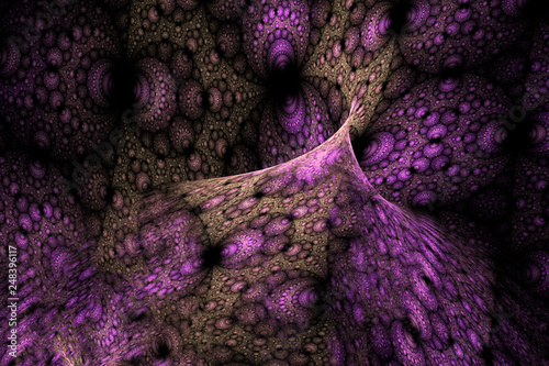 Pink black Geometric fractal shape can illustrate daydreaming imagination psy...