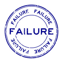 Grunge Blue Failure Word Round Rubber Seal Stamp On White Background