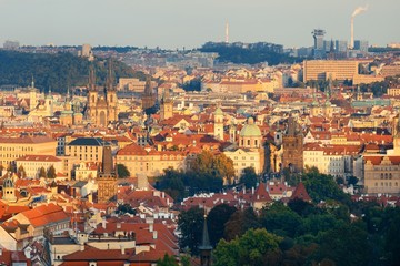 Prague skyline rooftop view