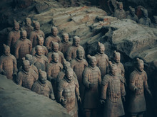 Xian,China 12 July 2018 - The World Famous Terracotta Army, Part Of The Mausoleum Of The First Qin Emperor And A UNESCO World Heritage Site