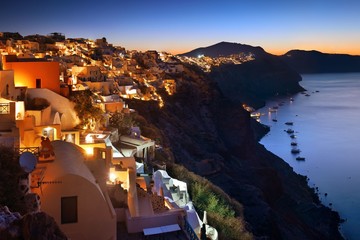 Wall Mural - Santorini skyline night