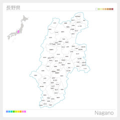  長野県の地図（市町村・区分け）