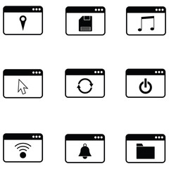 Wall Mural - browser icon set