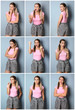 © Pixel-Shot - Beautiful young woman with different emotions on color background