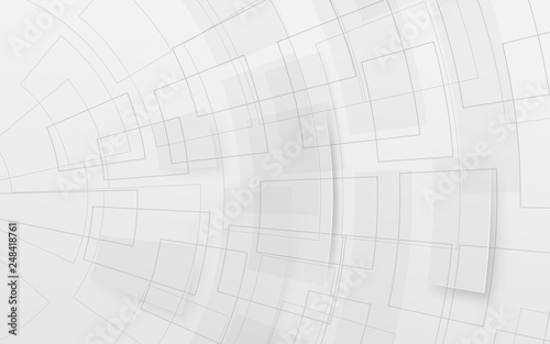 Abstract white geometric futuristic digital technology concept background