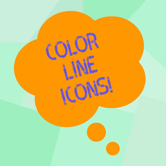 Fototapete - Conceptual hand writing showing Color Line Icons. Business photo text colored figures help us to go faster in way or open app Floral Shape Thought Speech Bubble for Presentation Ads