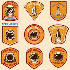 Wall Mural - set of space camp label templates. design element for logo, label, sign, poster, t shirt.