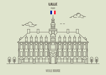 Wall Mural - Vieille Bourse in Lille, France. Landmark icon