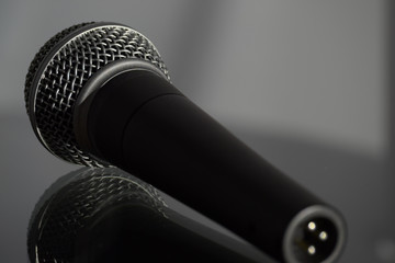 microphone on black background