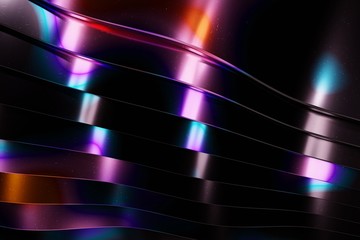 Poster - Colorful metal curved sheets, abstract background, 3d render / rendering