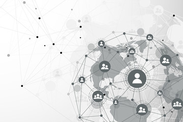 Leinwandbilder - global network connection concept. big data visualization. social network communication in the globa