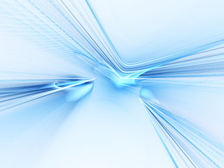 Poster - Abstract blue background. 3d illustration. Fractal graphics composition of rays of light.