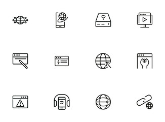 Poster - Devices line icon set