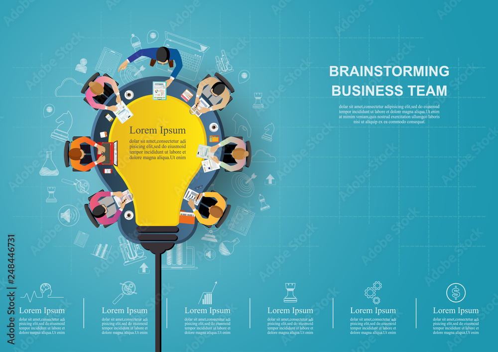 Business meeting and brainstorming Stock Vector | Adobe Stock