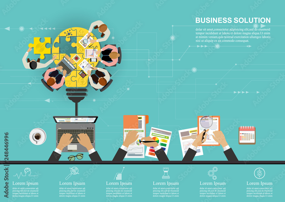 Business meeting and brainstorming. Idea and business concept for ...