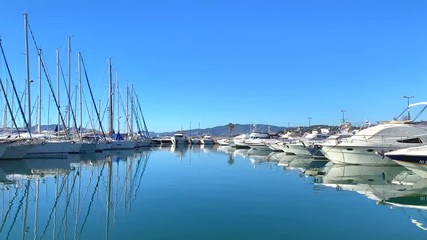 Poster - View of yachts in Marina of Cannes, French Riviera, France