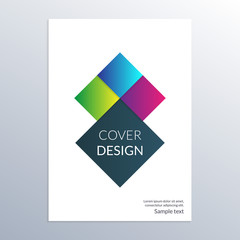 Canvas Print - cover design template. brochure layout for commercial or business report with modern geometric shape