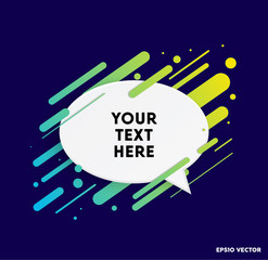 Modern text box with colorful stripes and dark blue background. Ideal for motivational quotations.  Vector illustration.