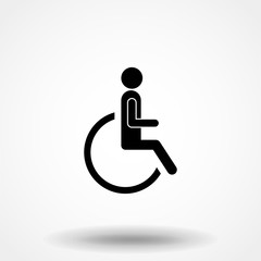 Wall Mural - Disabled Icon vector. Simple flat symbol. Perfect Black pictogram illustration on white background.