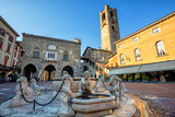 Fototapeta  - Piazza Vecchia in Bergamo Old town, Italy